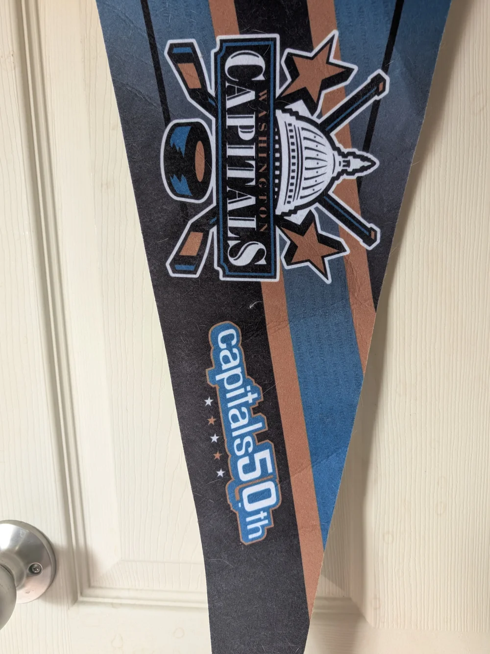 Washington Capitals 50th Anniversary Blue Black Pennant Banner NHL Hockey